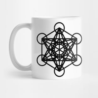 Metatron's Cube Sacred Geometry Black Mug